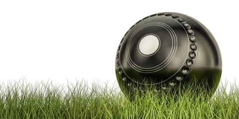 Crédence de cuisine en verre imprimé Sports de balle Concept de boule de boule de pelouse sur l& 39 herbe, rendu 3D