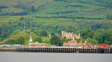Victorian buildings on the pier at Dunoon on the Firth of Clyde