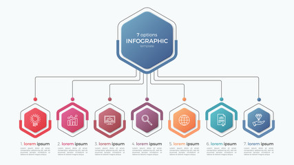 Presentation business infographic template with 7 options.