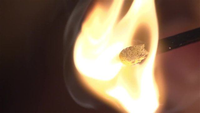 Burning match in slow motion