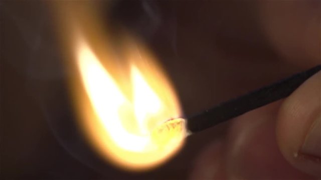 Burning match in slow motion