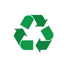 Fototapeta premium Recycle Symbol Green Arrows Logo Web Icon Vector Illustration