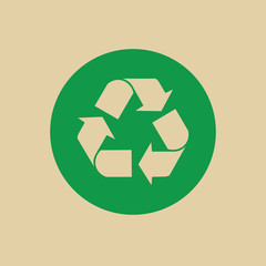 Recycle Symbol Green Arrows Logo Web Icon Vector Illustration