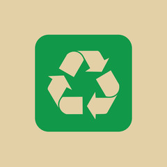 Recycle Symbol Green Arrows Logo Web Icon Vector Illustration