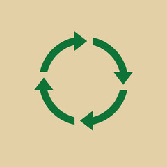 Recycle Symbol Green Arrows Logo Web Icon Vector Illustration