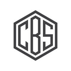 three-letter initials hexagon logo black