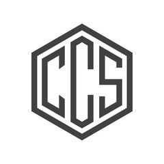three-letter initials hexagon logo black