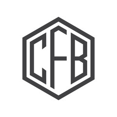 three-letter initials hexagon logo black