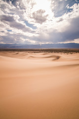 Fototapeta na wymiar Death Valley Sand Dunes Summer Thunderstorm