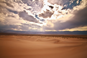 Death Valley Sand Dunes Summer Thunderstorm