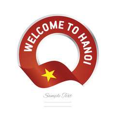 Welcome to Hanoi Vietnam flag logo icon