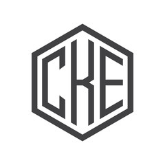 three-letter initials hexagon logo black