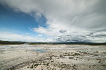 Volcanic Hot Spring on Fountain Paint Pot Nature Trail in Yellowstone National Park