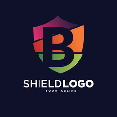 Letter B Shield Logo Designs Template