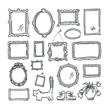 Free hand drawing of picture frames