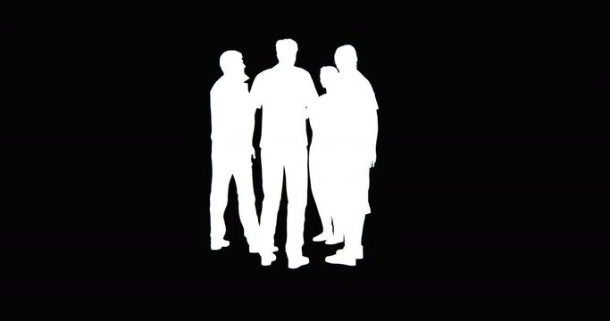 4k Business people silhouette talking.