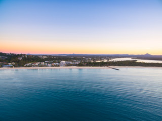 An aerial view of Noosa on Queensland's Sunshine Coast in Australia