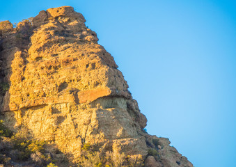 mountain peak in Malibu at sunset
