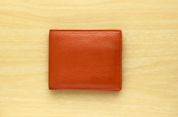 orange leather wallet