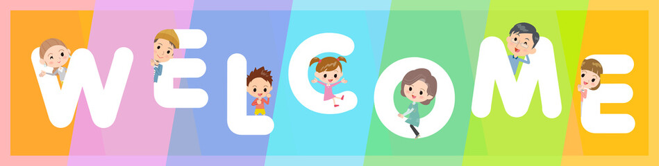 welcome character illustration font title Design