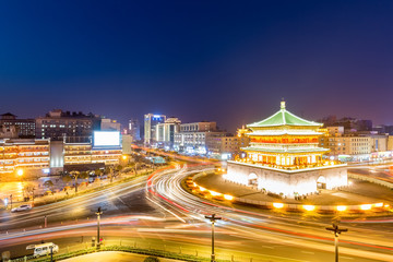 xian bell tower at night