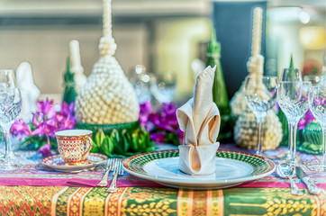 Table set for an event party Thailand style