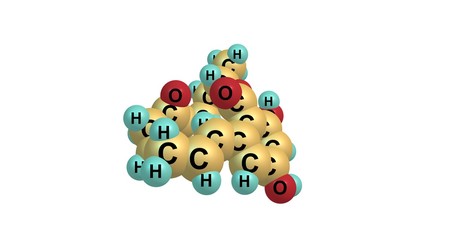 Zearalenone molecular structure isolated on white