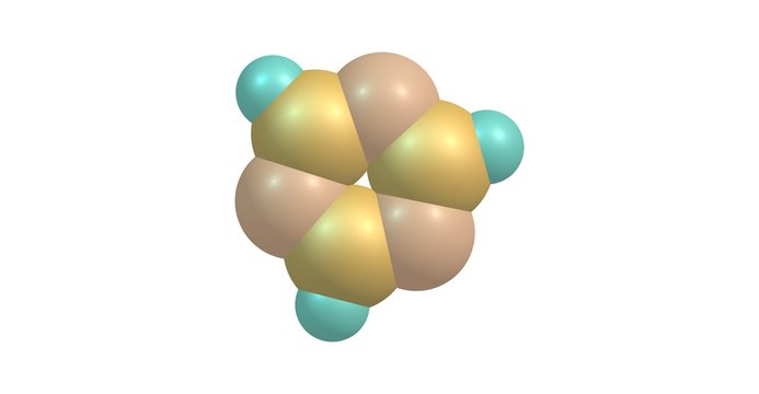 Triazine molecular structure isolated on white