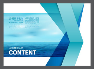 Fototapeta premium Summer Sea and blue sky presentation layout design template background for tourism travel business. illustration vector artwork.