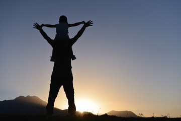 father's Day & father and son silhouette