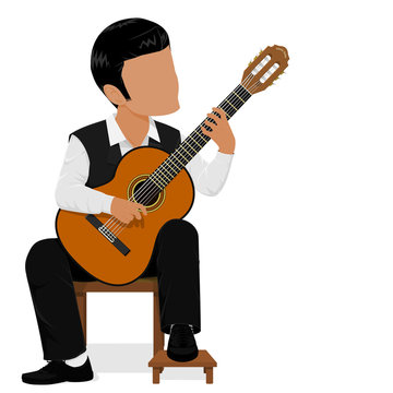Basic posture of classical guitarist
