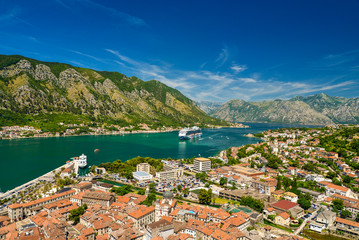 Fototapeta na wymiar View on Kotor bay and Old Town
