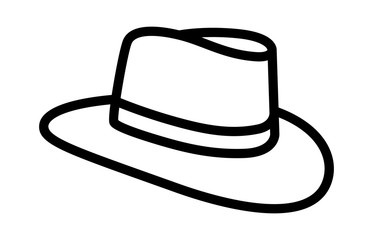 Cowboy hat or country stetson hat line art icon for apps and websites