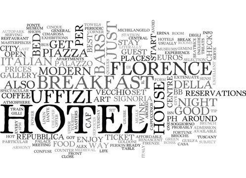 A DAY IN FLORENCE BETWEEN FOOD AND ART TEXT WORD CLOUD CONCEPT