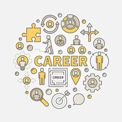 Career round colorful illustration