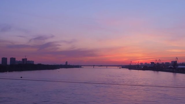 landscape at sunset with views of the river