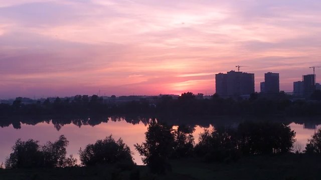 landscape at sunset with views of the river