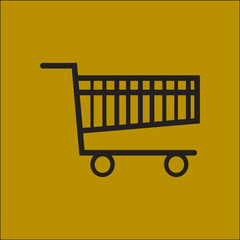 Flat icon of shopping chart. Add a product to the cart.