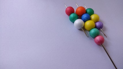 Colorful bubbles on wood background