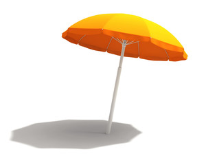 Orange beach umbrella with clipping path