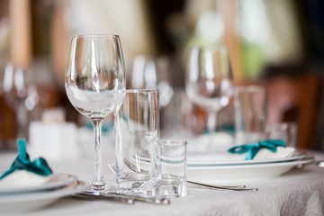 serving on the table, glasses