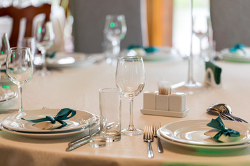 serving on the table, glasses