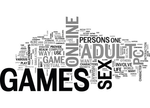 ADULT PC GAMES TEXT WORD CLOUD CONCEPT