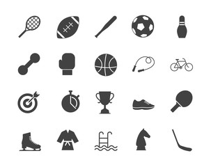 Sports silhouettes icons set