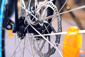 close up of  bicycle disk break