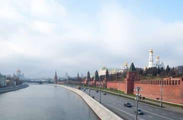 Obraz premium view of the Kremlin, Moscow river