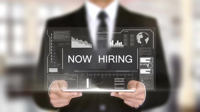 Now Hiring, Hologram Futuristic Interface, Augmented Virtual Reality