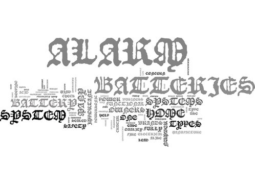 ALARM BATTERIES FOR HOME SAFETY TEXT WORD CLOUD CONCEPT