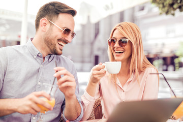 Young couple having fun