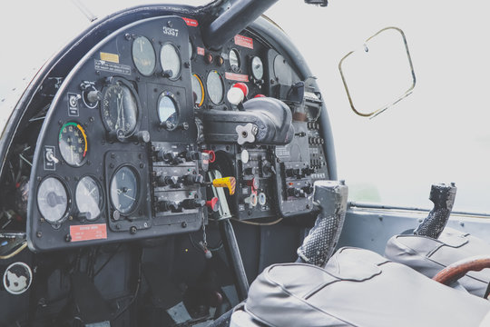 Cockpit of a helicopter